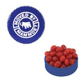 Small Royal Blue Snap-Top Mint Tin Filled w/ Cinnamon Red Hots
